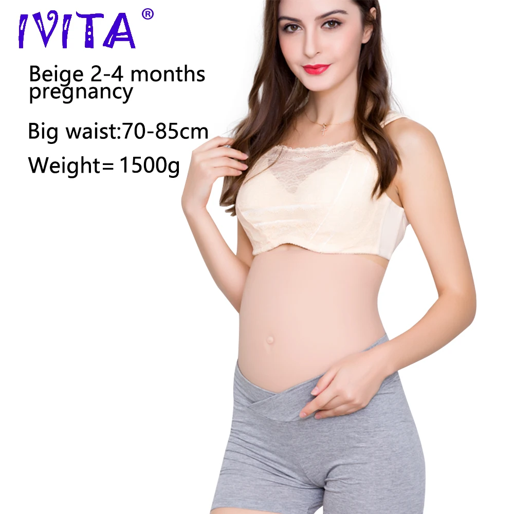IVITA Realistic Full Silicone Pregnant Belly Pregnancy Pad Unique Hollow Design 