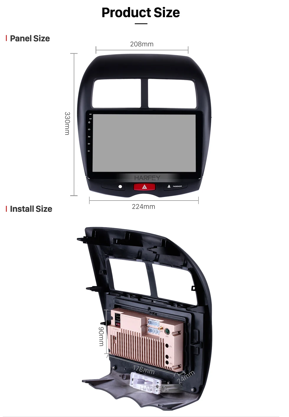 Best Harfey Android 8.1 10.1" For Mitsubishi ASX Peugeot 4008 2010 2011-2015 Car Multimedia player 2DIN GPS Navi radio stereo 18