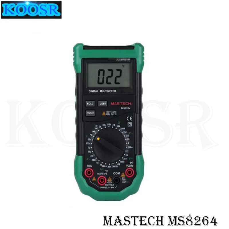 

MASTECH MS8264 DMM Digital Multimeter AC/DC Volt Amp Res Cap Temp hFE Tester