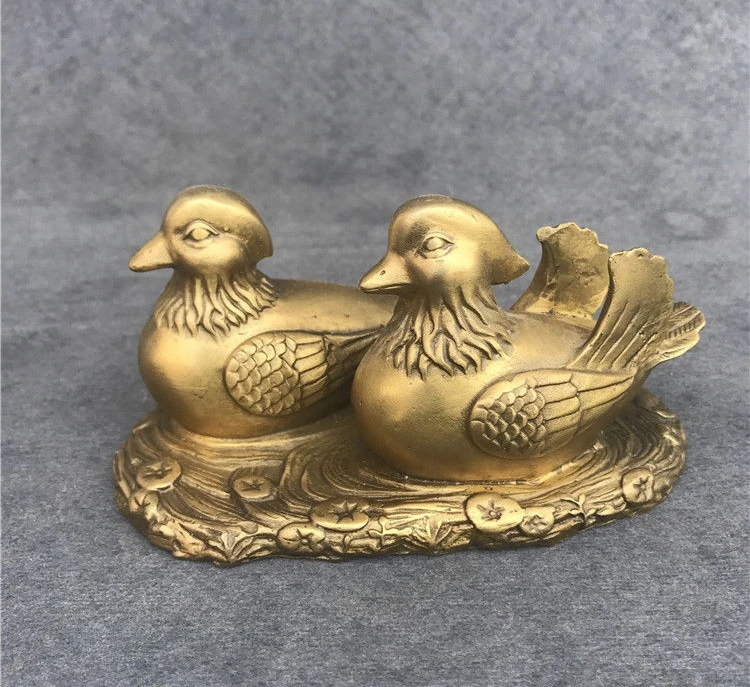 Sculpture bronze Collectibles Retro Crafts Decoration handcraft -mandarin duck | Дом и сад
