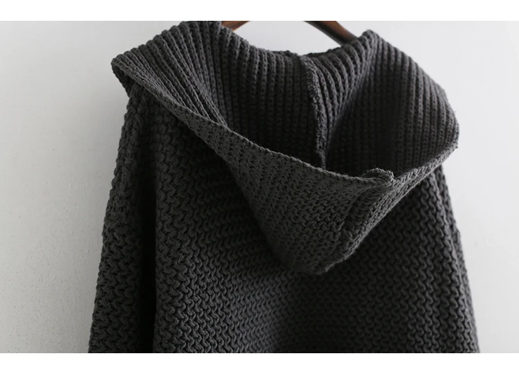 J139 Nouveau Mode Tricot Femmes 2018 Automne Longues Poche Capuche Cardigan Lâche Hiver Darkgrey oloey À Manches Casual Commune Chandail Fendue Aq5IwpyU