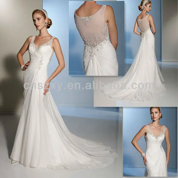 discount-Sweetheart Wedding Dress With Chiffon Material -- AA080 | Свадьбы и торжества