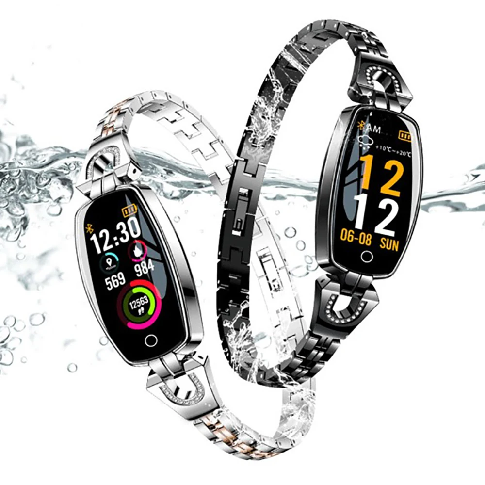 

Women Watch Crystal Smart Watch Bluetooth For iphone Android Pedometer SmartWatch Bracelet Heart Rate Monitor Waterproof Watch