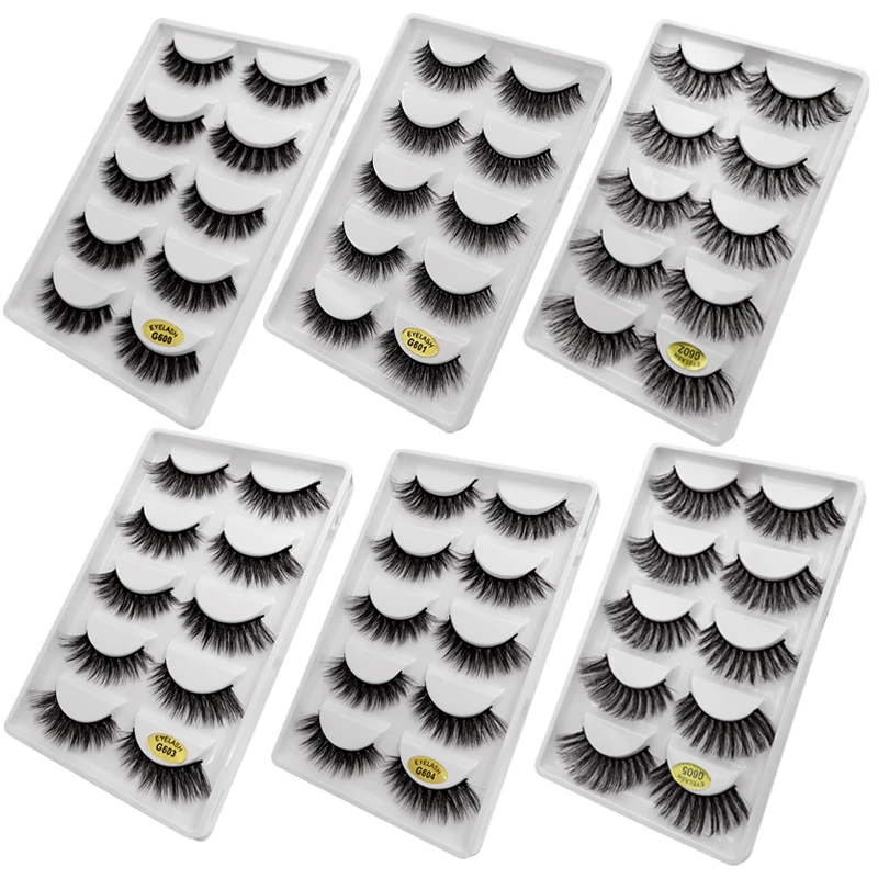 

30pairs/lot natrual 3d mink eyelashes false lashes bulk fluffy 3d mink lashes fake lash lashes kit 6 packs eyelashes maquiagem
