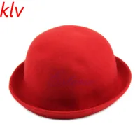 Q39C Vintage Ladies Women Men Unisex Vintage Wool Bowler Derby Hat Cap 2