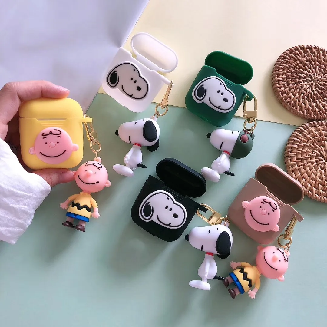 

Luxury brand Korean cartoon Charlie dog figurine silicone Bluetooth wireless headset set Apples AirPods box cute fashion headset