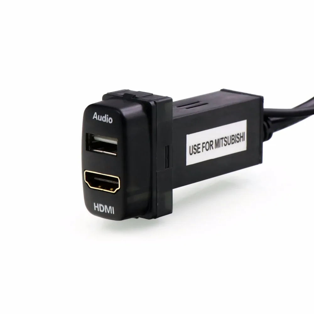 Автомобильный USB аудио вход зарядное устройство с HDMI разъем использовать для Mitsubishi, ASX, Lancer, Outlander, Pajero, Zinger, Fortis, Soveran