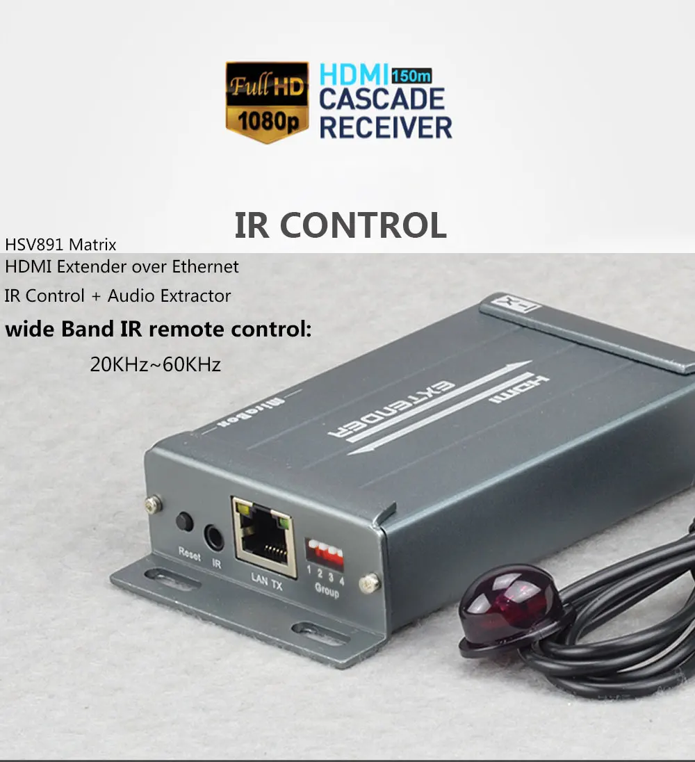 Najtaniej MiraBox macierz hdmi Extender 1080P przez przełącznik IGMP obsługa 16 odbiorników 236 nadawcy z sterowanie ir przez IP Ethernet Extender