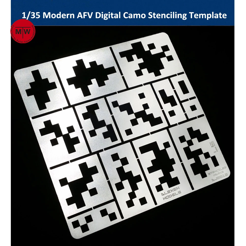 

1/35 Scale Modern AFV Digital Camo Stenciling Template Leakage Spray Plate Model Building Tools AJ0013