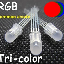 5 мм RGB 4 контакта Рассеянный светодиод общий анод 5 мм трехцветный светодиодный Большой/широкоугольный светодиод