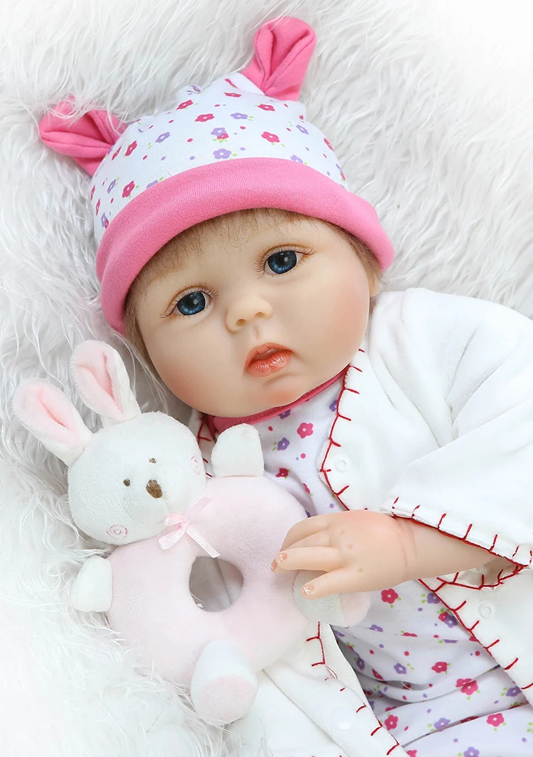 

22" silicone reborn dolls by NPK colllection brand newborn babies real cute looking soft touch child new year gift dolls