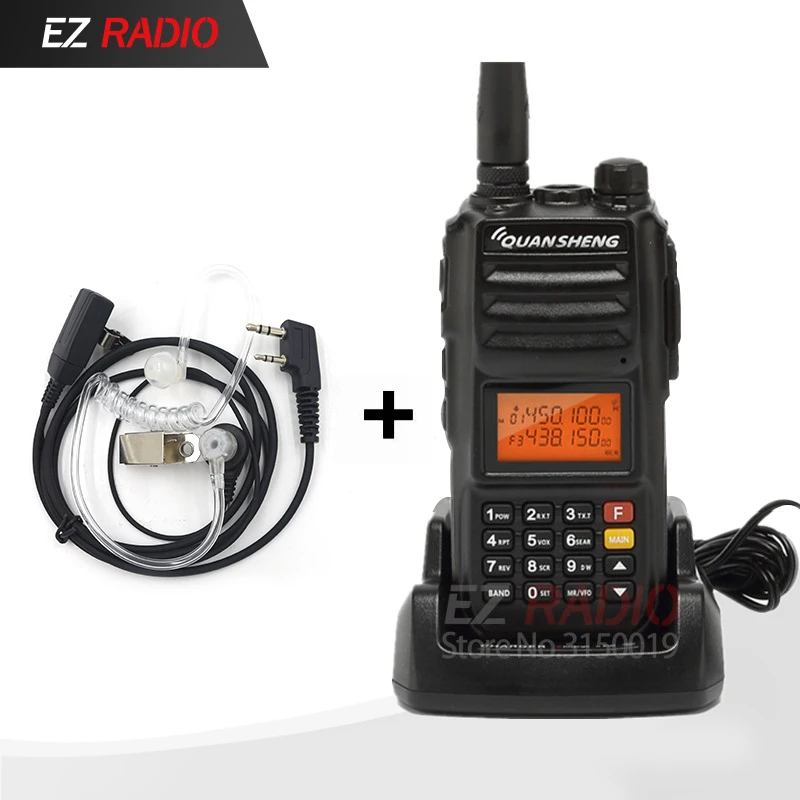 Police Band Original Quansheng TG-UV2 Plus 10W Radio 10KM talkie walkie 10 km Upgrade of tg-uv2 Ham Radio 10W walkie talkie 10km - Цвет: Add Acoustic Headset