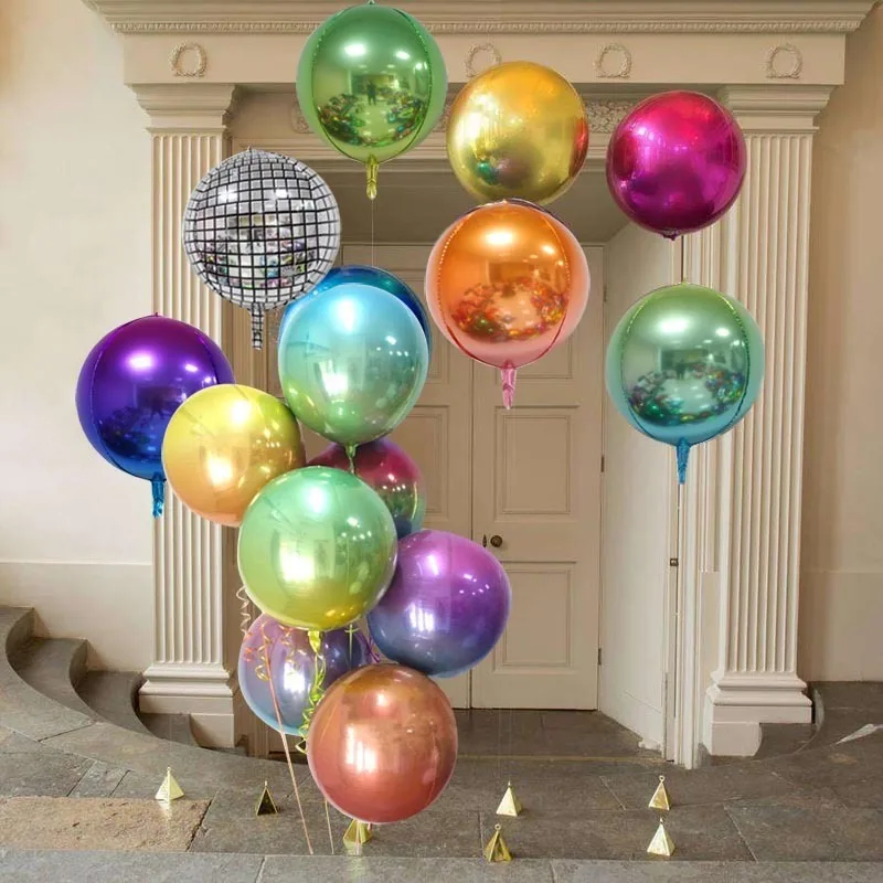 1 шт. 4D диско цветной яркий 22 дюйма градиентный цвет Гелиевый шар для украшения дня рождения и свадьбы реквизит для фотосессии принадлежности для детского душа