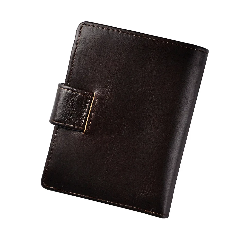 Мужской бумажник из натуральной кожи, Винтажный дизайн большой вместительности, стандартный кошелек, дамская сумочка на застежке для мужчин 515