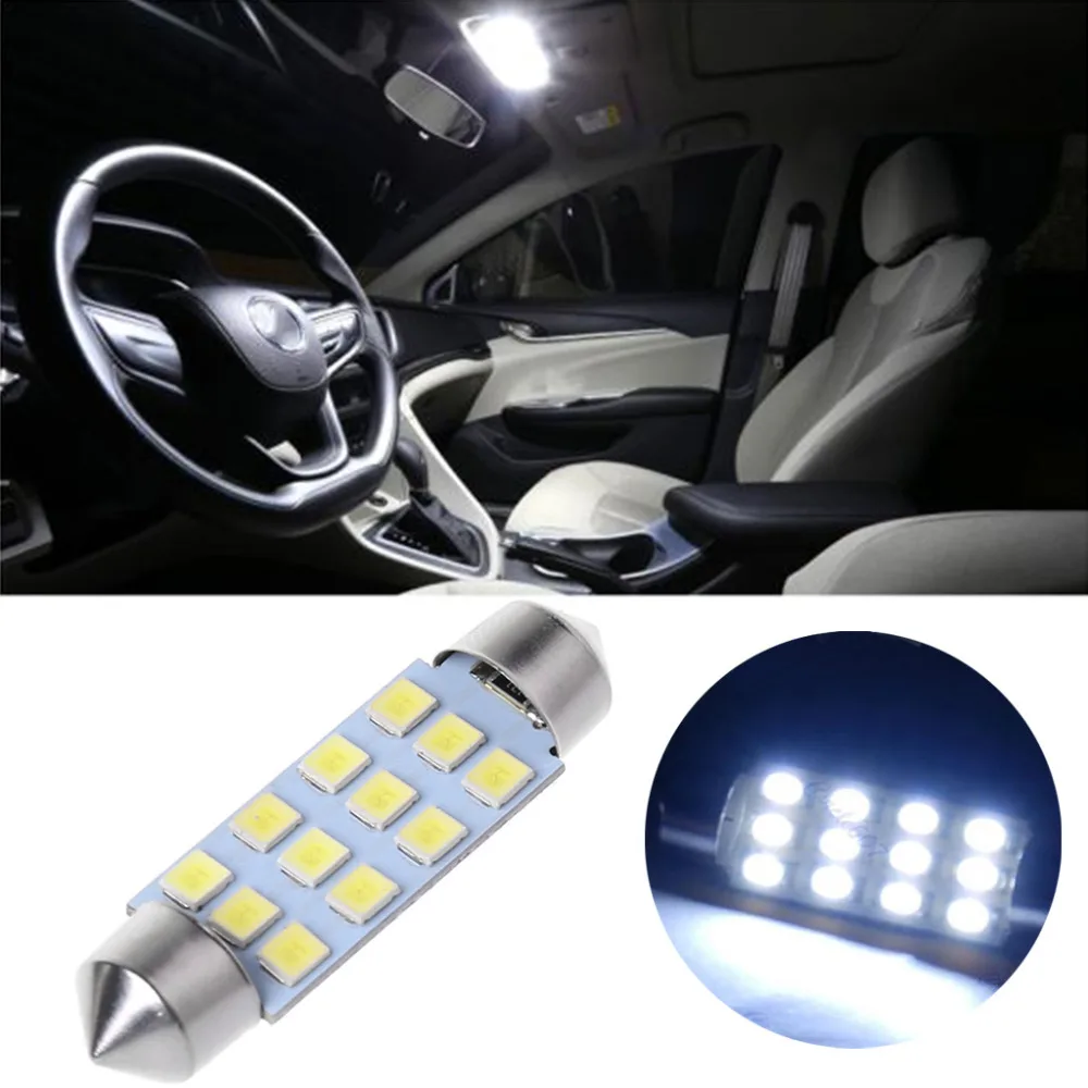 

41mm Festoon Dome 12-LED SMD 1206 Bulb Light Lamp Car Interior White