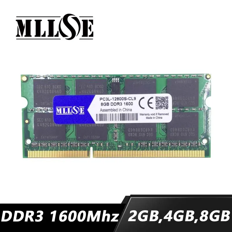 MLLSE 2 ГБ/4 ГБ/8 Гб оперативной памяти, 16 Гб встроенной памяти ddr3 1600 1600 МГц pc3l-12800 sdram(синхронное динамическое ОЗУ), ноутбук, ddr3 ОЗУ 4 Гб 1600 PC3-12800 sodimm, блокнот, ddr3 1600 4gb 4g