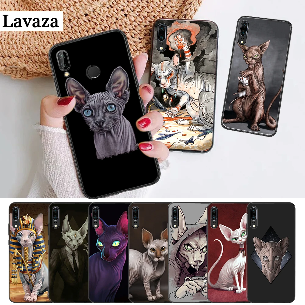 Силиконовый чехол Tattoo Sphinx Cat для Huawei P8 Lite 2015 2017 P9 2016 Mimi P10 P20 Pro P Smart Z P30 2019|Бамперы| |