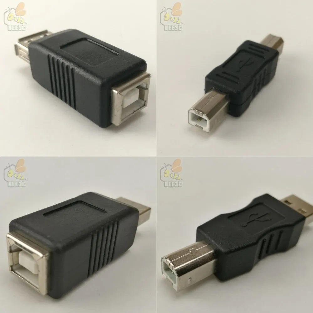 USB type B 2,0 Женский к USB type A Женский Тип B Мужской к женскому черный адаптер для печати 4 типа на выбор 100 шт