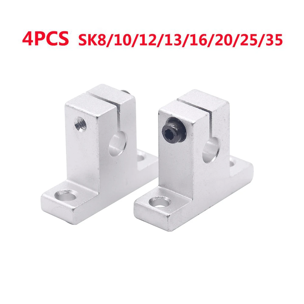 4 قطعة SK8 SK10 SK12 SK13 SK16 SK20 SK25 SK35 الخطي تحمل السكك الحديدية رمح دعم XYZ الجدول CNC راوتر