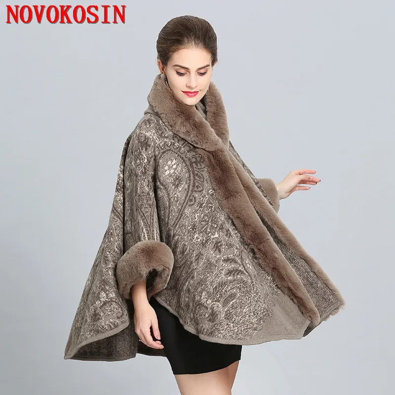 Discount 2018 Winter Warm New Plus Size Women's Hairy Wool Cardigan Imitation Fox Fur Cape Fashion Printed P Discount 2018 Winter Warm New Plus Size Women's Hairy Wool Cardigan Imitation Fox Fur Cape Fashion Printed P