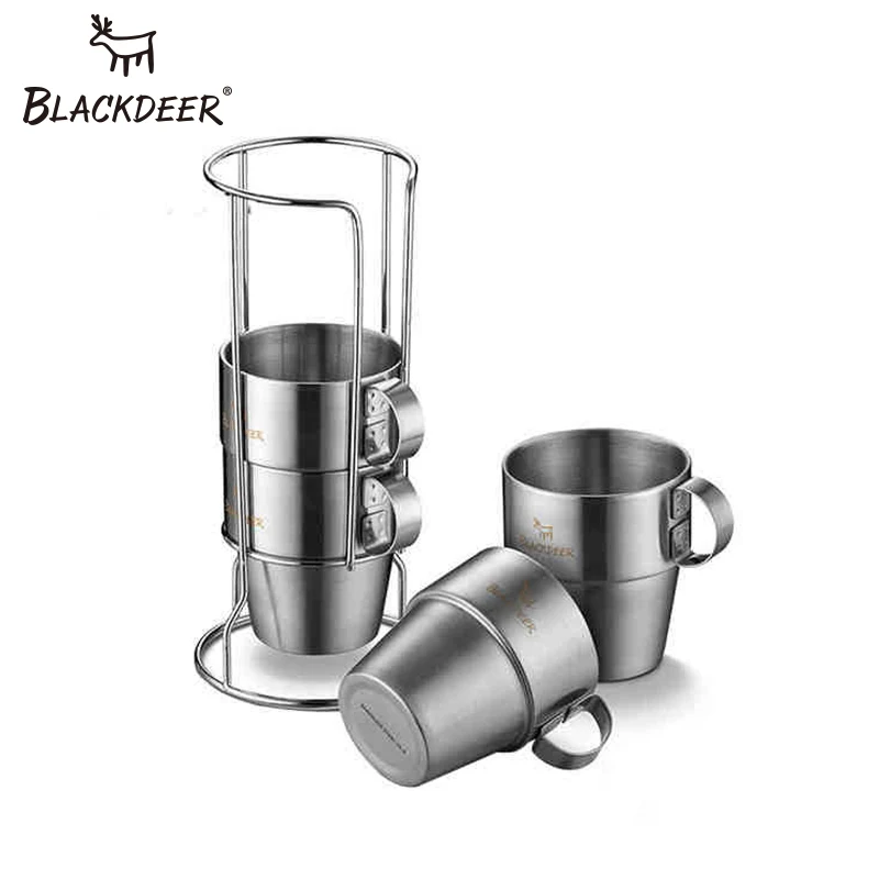 BLACKDEER herramientas portátiles de Camping de acero inoxidable tazas de agua de café de doble capa taza aislada para el hogar al aire libre Picnic Camping