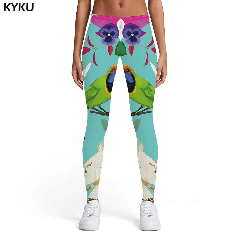 KYKU Psychedelic Leggings Women Colorful Sport Gothic Trousers Art Elastic Dizziness 3d Print Womens Leggings Pants Fitness brown leggings Leggings