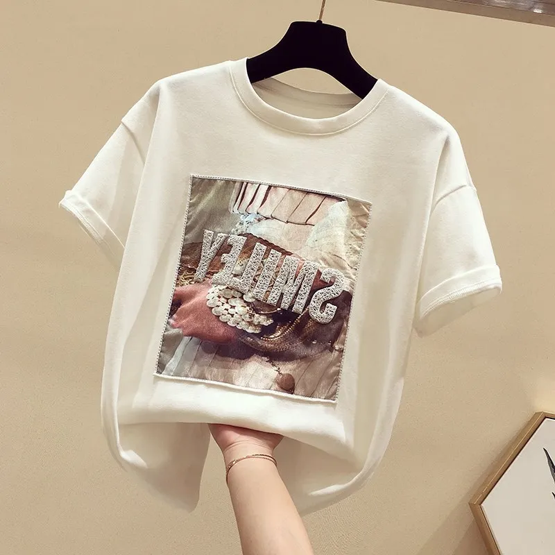 Лето Женская Harajuku Kawaii модная мультяшная футболка для девочек Удобная Vogue Эстетическая Милая футболка