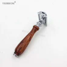 Безопасная бритва с двумя краями и деревянной ручкой Bubinga