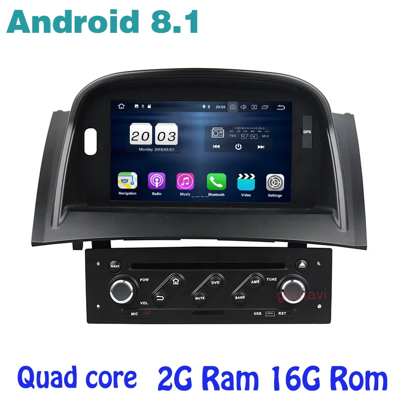 

Android 8.1 Quad core Car Stereo dvd gps for Renault Megane 2 II Fluence 2003-2009 with 2g ram wifi 4G usb bluetooth mirror link