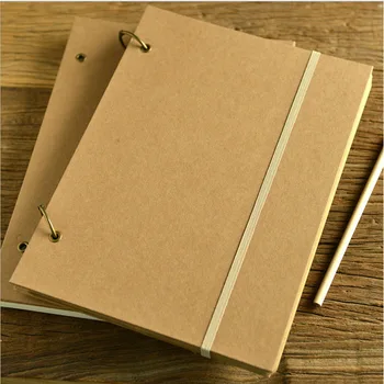 

Hot Blank Sketchbook Diary Drawing Graffiti Painting A4 Spiral square Kraft Notebook paper Sketch book School Supplies Gift