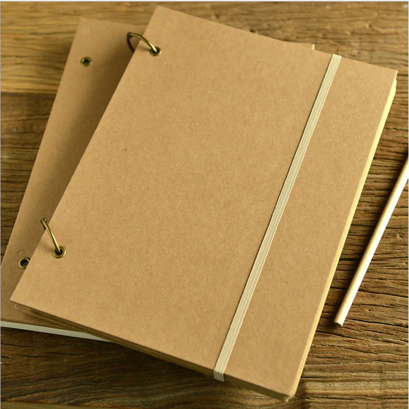 Горячая пустой Sketchbook дневник рисунок граффити живопись A4 спираль площадь kraft