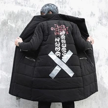 Зимняя мужская длинная куртка, теплое пальто в стиле хип-хоп, американский размер S-L