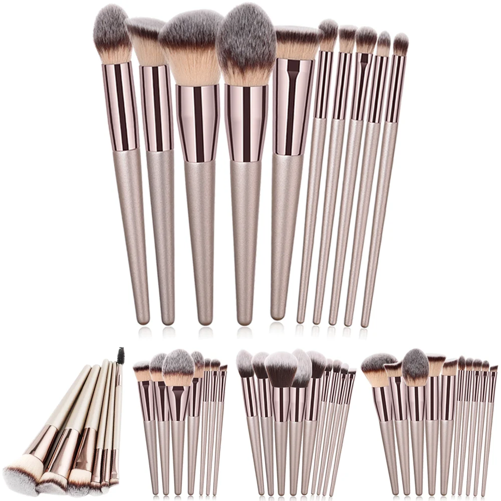 

pinceaux maquillage Kit Champagne Makeup Brushes Set For Foundation Powder Blush Eyeshadow Make Up Brush Cosmetics Beauty Tool