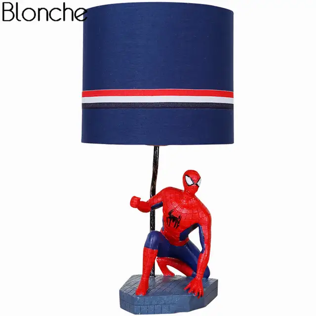 Modern Spider Man Table Lamps Bedroom Bedside Lamp Cartoon Led