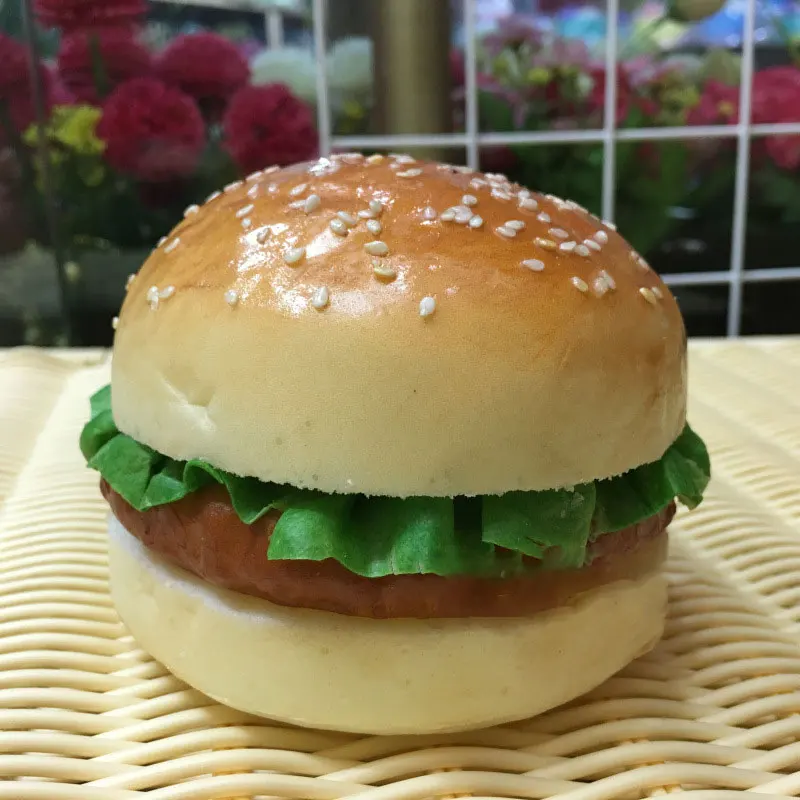 

Simulation Hamburger Restaurant Model Ornaments Photography Early Childhood Props PU Fake Bread Decorative Crafts Tricky Toy