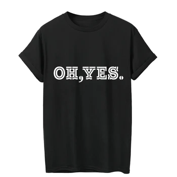 

ONSEME Casual Loose Friends tshirt Women OH, YES. Special Effects Letter Printed Funny t shirts Korean Style Female T-shirt Q-63