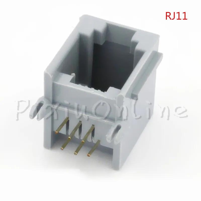 

10PCS ST095b RJ11 Sockets Telephone 90 Degrees PCBI-6P6C High Quality 6Pin Crystal Plug Communication Connector Sell at a loss