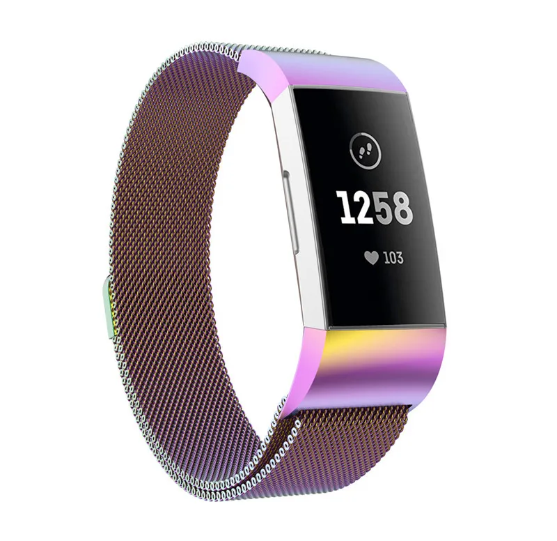 Миланская петля, магнитный ремешок, для браслета Fitbit Charge 2, металл, нержавеющая сталь, часы, браслет для Fitbit Charge 3 Band, для женщин и мужчин