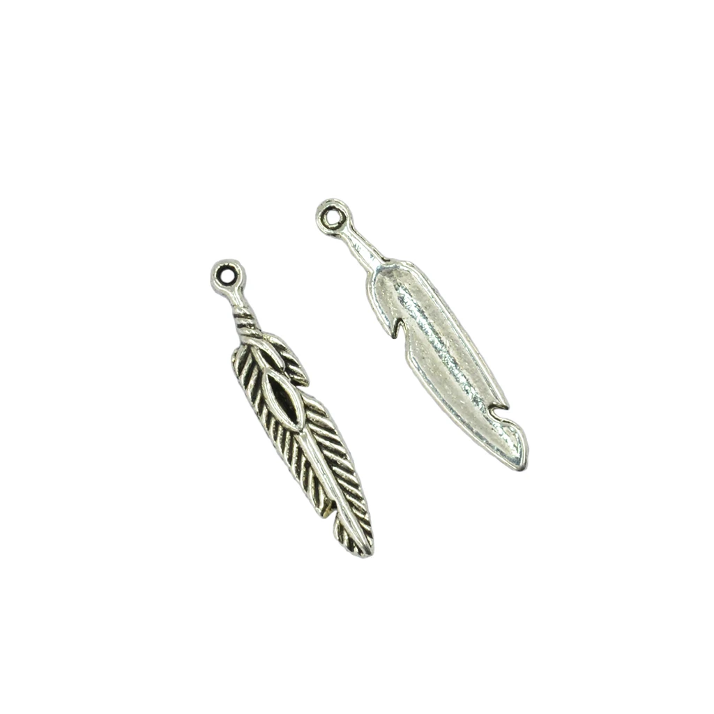 120pcs Vintage Tibetan Silver Feather Dream Catcher Design Charms Pendants for DIY Making Earrings Necklace Bracelet Jewelry