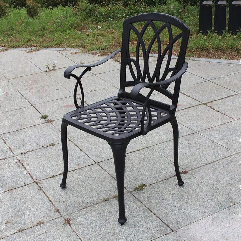 set of 2 pcs metal dining chair knocked down type Outdoor furniture