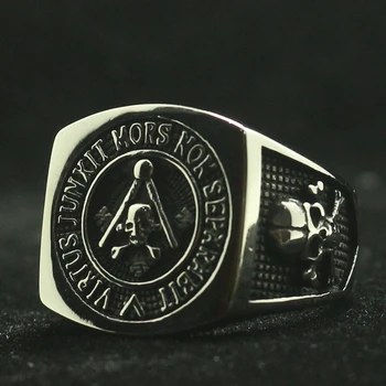 

Mens Boys 316L Stainless Steel Cool Pirate Skull Freemasons Ring Newest