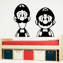 Современный Супер Марио стикер на стену геймер ПВХ стены искусства обои для детской комнаты украшения детской комнаты Фреска плакат