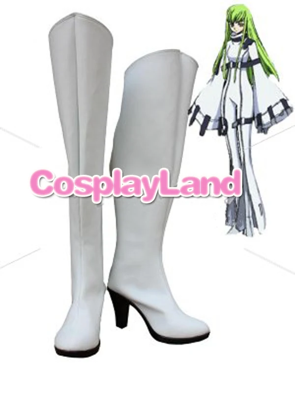 Code Geass C.C. High Heel Cosplay Boots Shoes Anime Party Cosplay Show