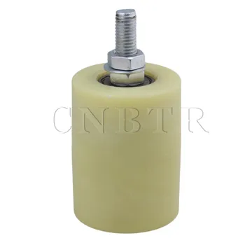

CNBTR 60x80mm Yellow Silver PP Steel Flat Roller Bearing Guiding Wheel 6201 M12 Screw for Electric Door Sliding Gate