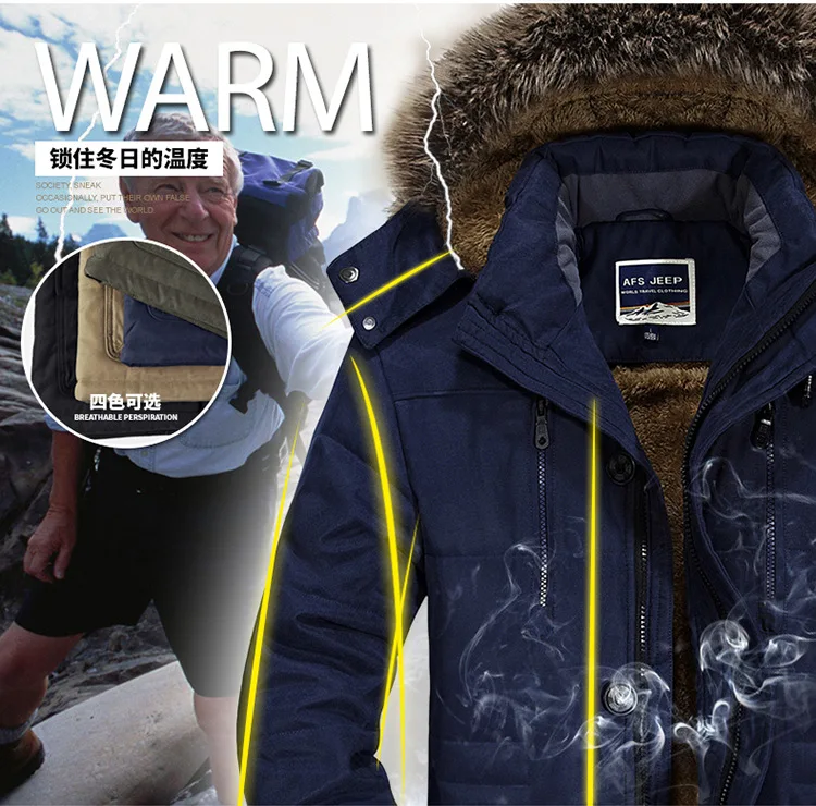 Зимние новые мужские куртки, пальто, брендовый меховой воротник 7XL размера плюс, мужские утепленные парки, пальто, Мужская Флисовая одежда, стеганая куртка BF7176