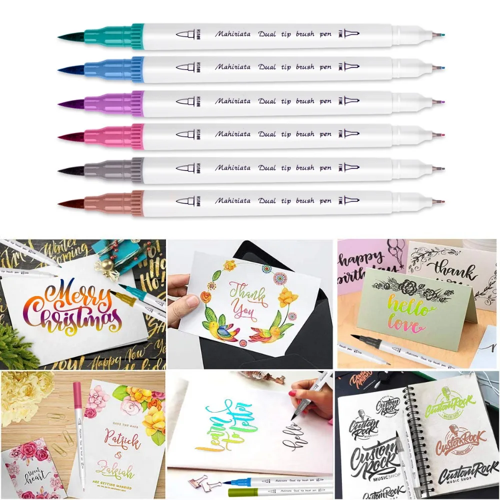 Billige Touchfive 60 72 100 120 Farben Dual Pinsel Spitze Marker Aquarell Stift Kunst Liefert Waschbar Stift Für zeichnung Malerei Skech Stift