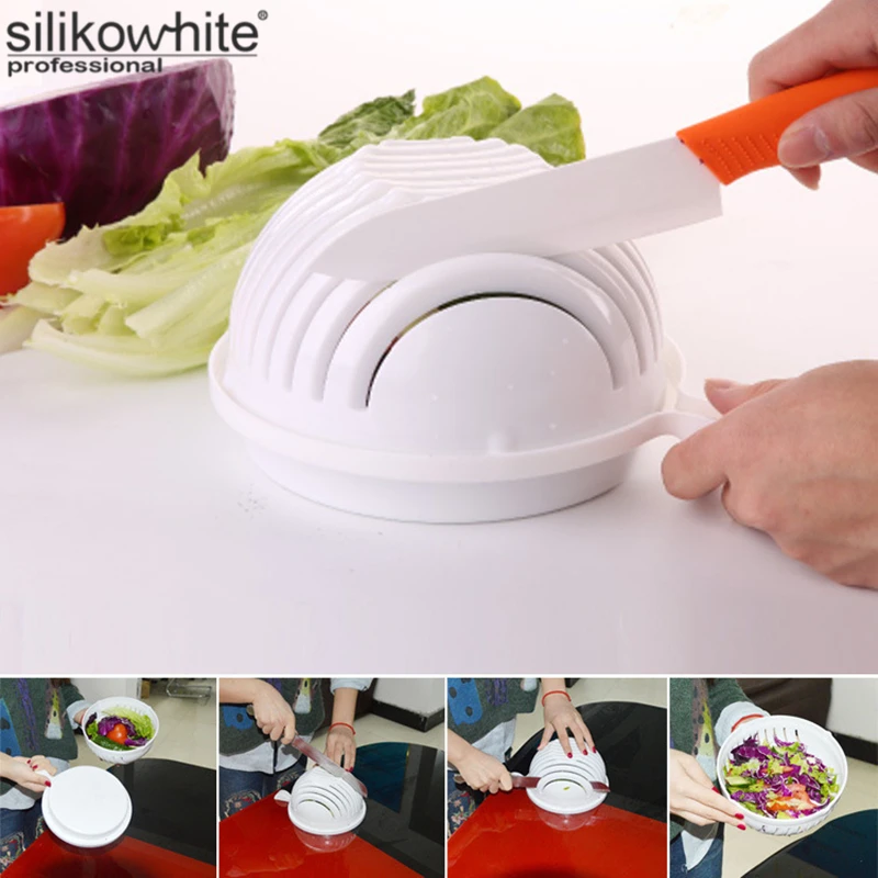 1Set Salad Cutting Bowl Maker Salad Easy Making Tool For Vegetables
