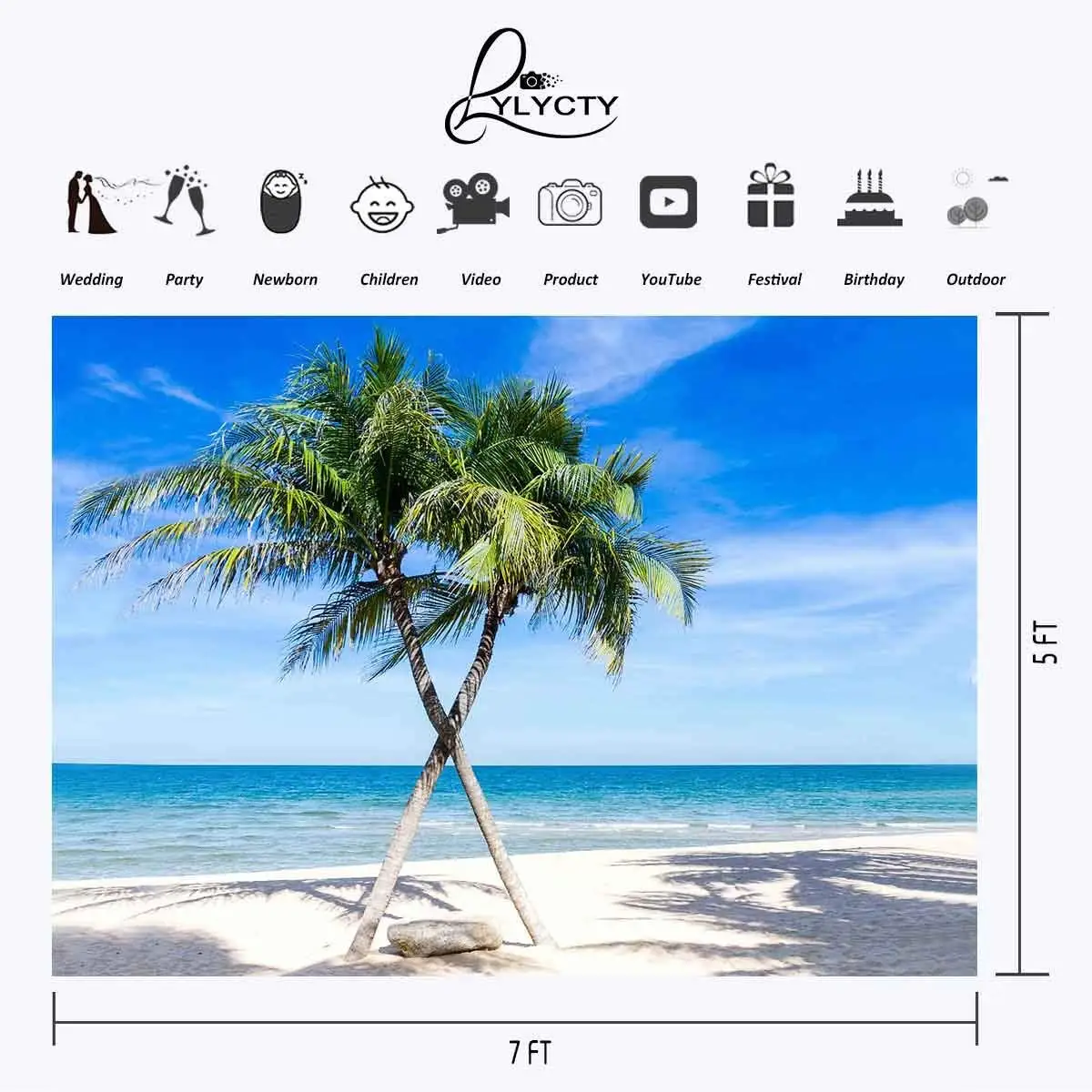 150x220cm Sea Sky Backdrop Sea Sky Coco Scenery Photography Background for Camera Photo Props
