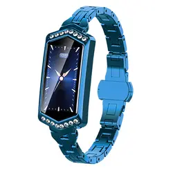 Женские Фитнес браслет Bluetooth водостойкий спортивный Смарт часы с устройством слежения перезаряжаемый роскошный кровяное давление