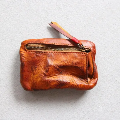 AETOO чехол для ключей в стиле ретро из натуральной кожи, мини кошелек, кожаная мужская и женская сумка для монет, маленькая сумка, сумка для хранения - Цвет: 2